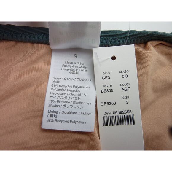 NWT J.Crew Ribbed Curved-Waist Cheeky String Bikini Bottom S Blue Textured - Picture 5 of 6